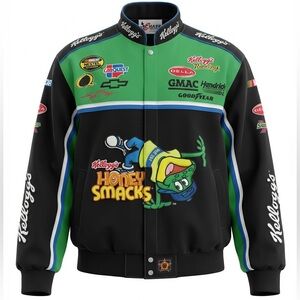 Vintage Chase Authentic 4XL Kellogg's Racing Jacket with Honey Smacks Design
